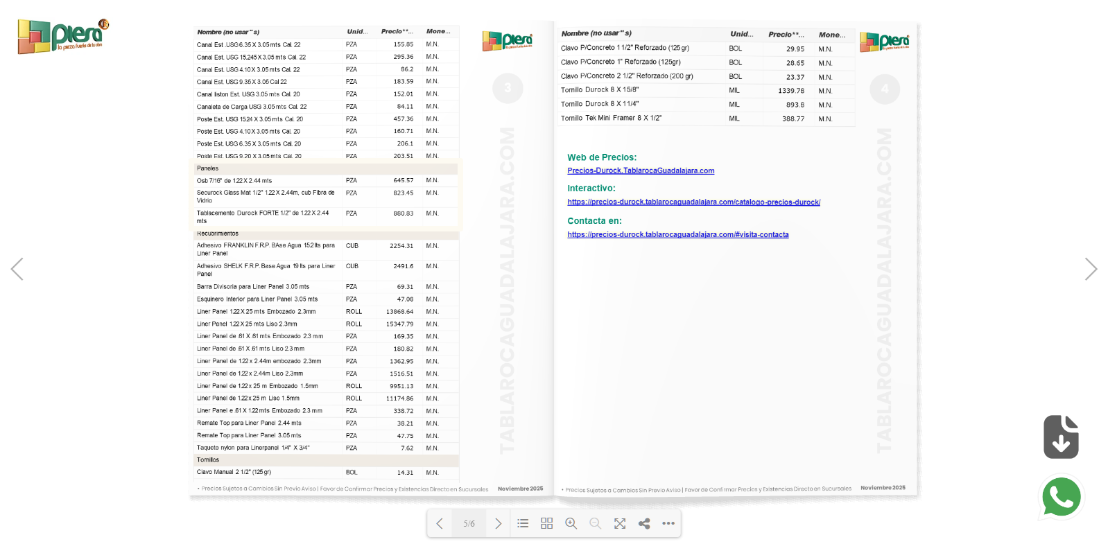 portada Precios Durock interactivo