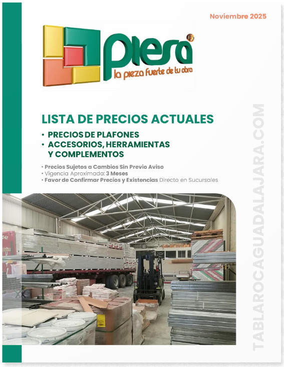 imagen del pdf lista de precios plafones