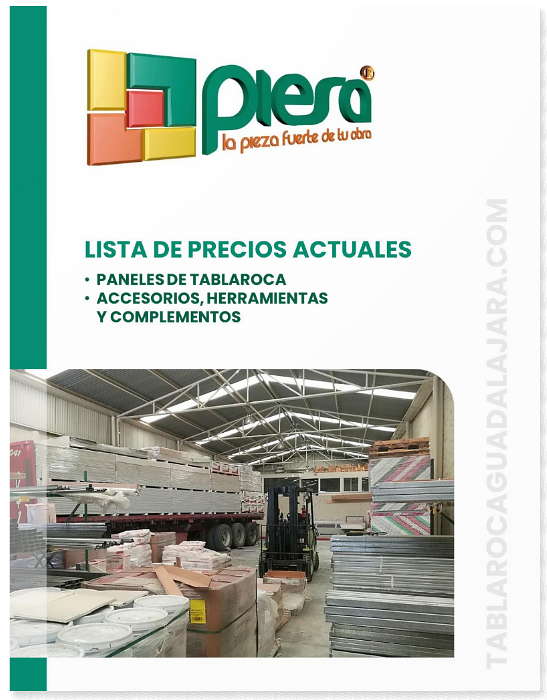 imagen del pdf lista de precios tablaroca