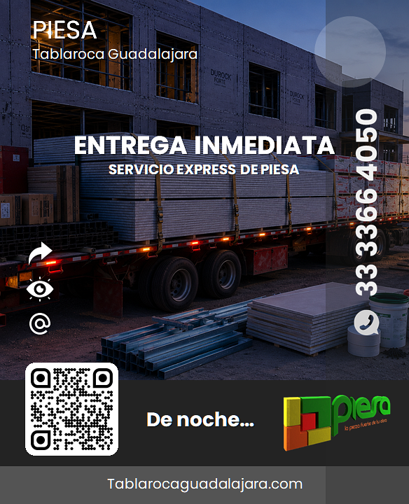 PIESA entrega inmediata tablaroca durock plafones por las noches