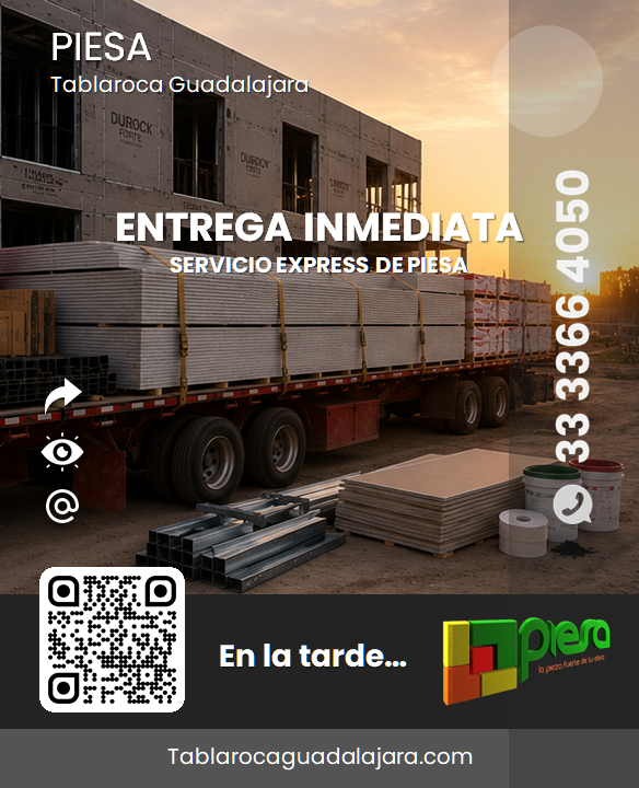 PIESA entrega inmediata tablaroca durock plafones por las tardes