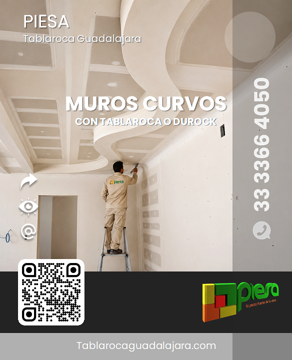 Construccion de muros curvos con tablaroca interiores