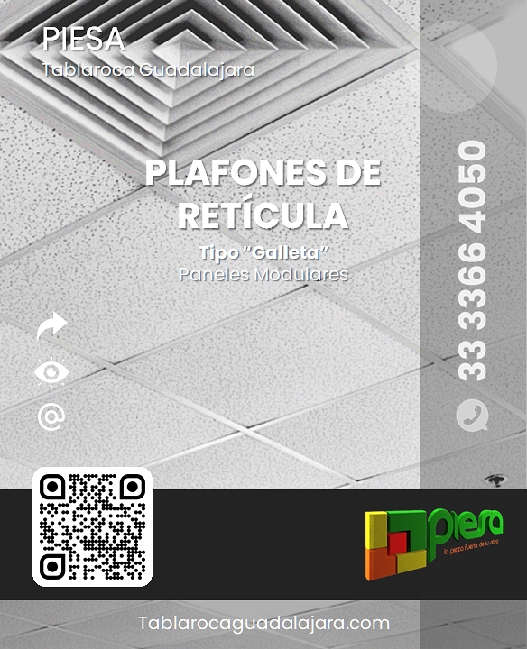 Plafones de reticula tipo galleta PIESA